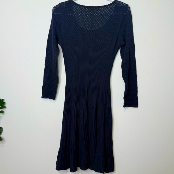 NEW Rebecca Taylor La Vie Dia Pointelle Sweater Dress Size large - Picture 2 of 9